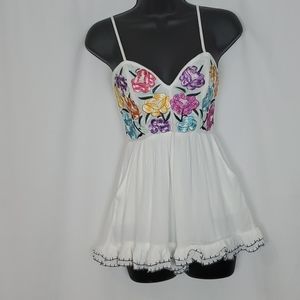 Selfie Leslie White Embroidered Romper